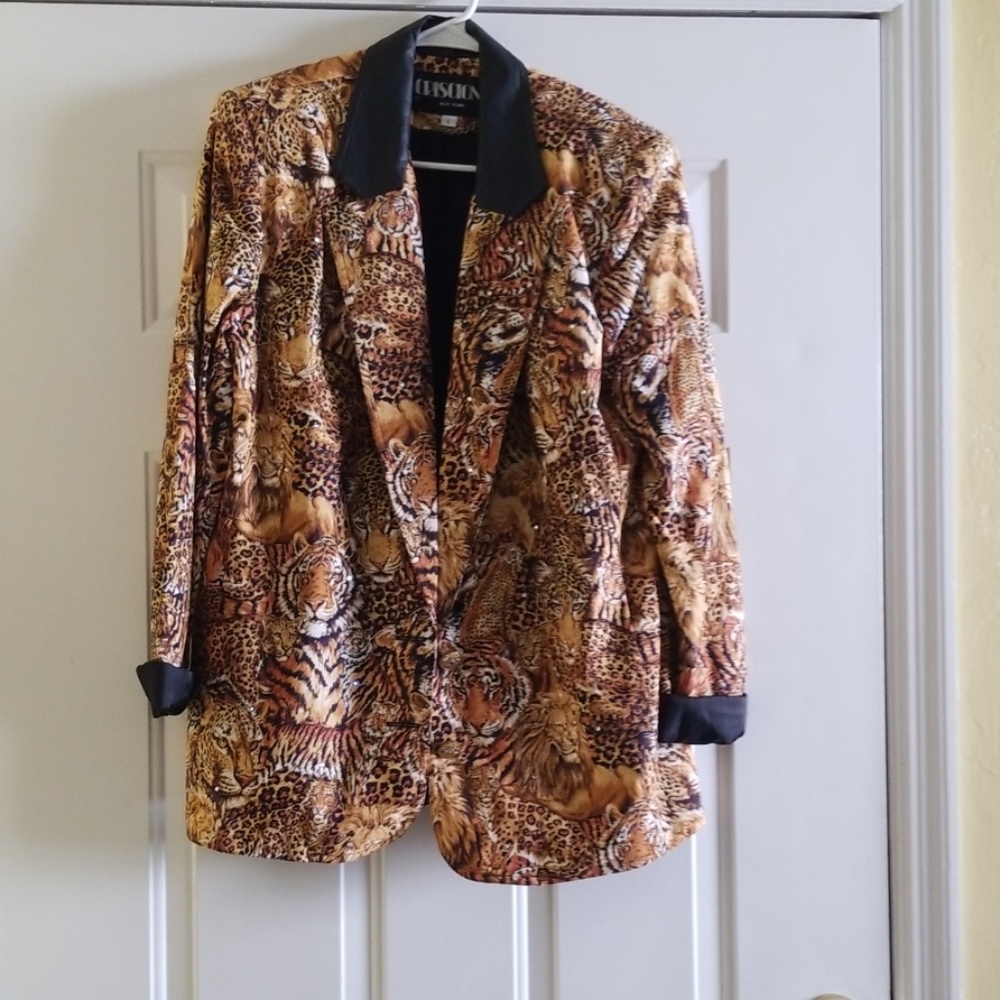 Vintage 80s 90s animal print blazer